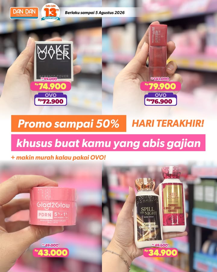 Last day Promo Gajian HEPI Hemat Pasti dengan diskon all category up to 50 udah siap diserbuuu Plus ada potongan 3k ka...