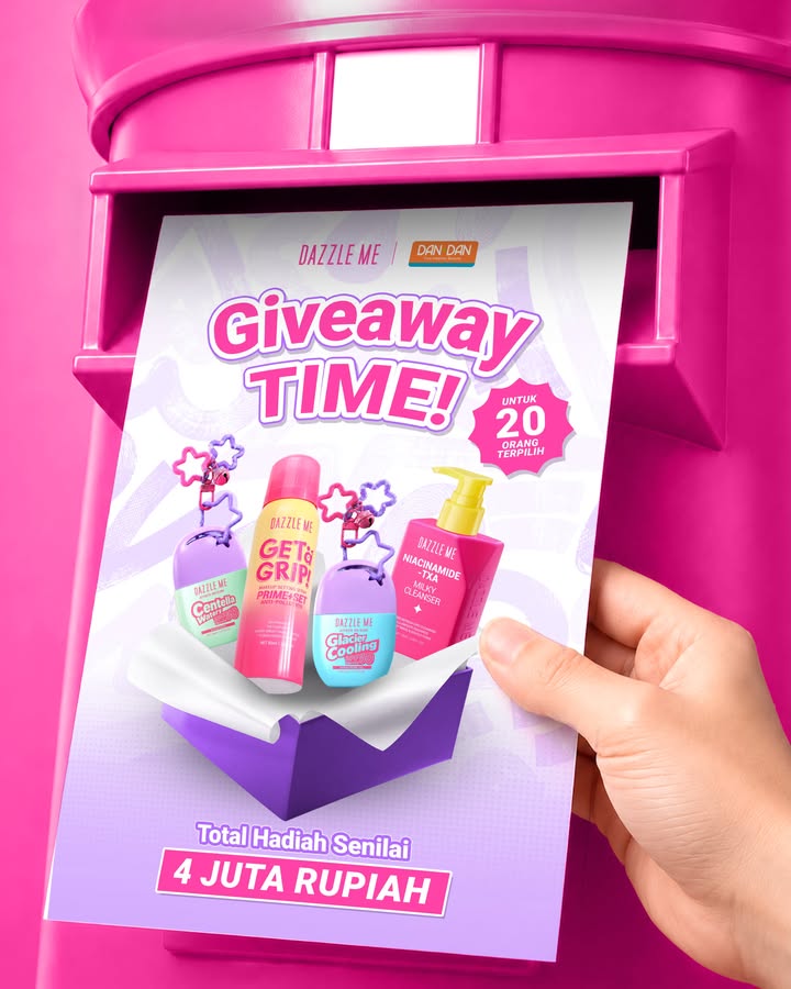 GIVEAWAY TIME Dazzle Me x Dan Dan siap bagi bagi hadiah dengan total senilai 4mio untuk 20 orang terpilih Ca...