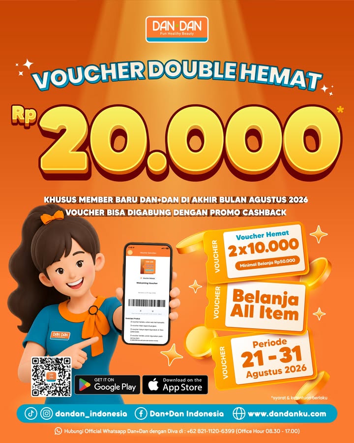Belanja makin seru, makin hemat Yuk, manfaatkan vouchernya dan jangan sampai kelewatan promo bulan ini di Dan Dan