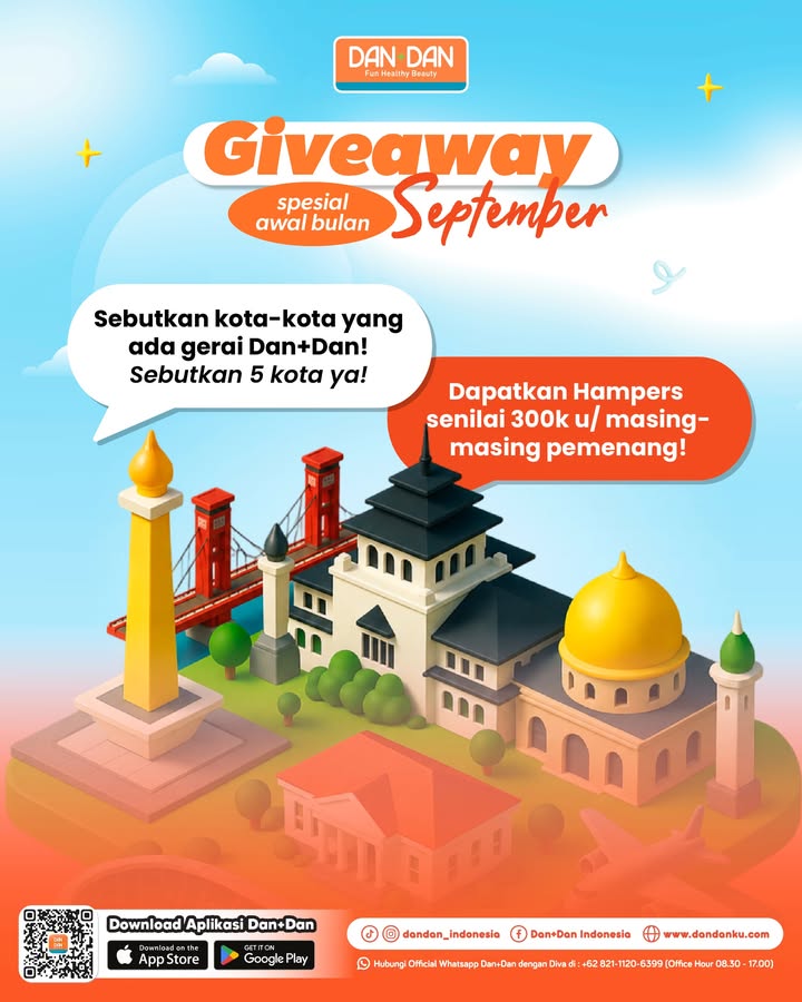  GIVEAWAY ALERT Awal bulan makin seru, karena ada Giveaway Spesial Awal September buat kamu Hadiahnya hampers p...