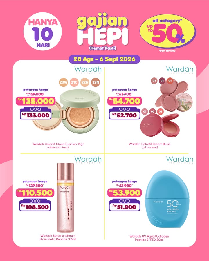 GAJIAN UDAH TURUN Waktunya belanja makin HEPi Nikmati Promo Gajian Hepi Dan Dan dengan DISKON sampai 50 untu...