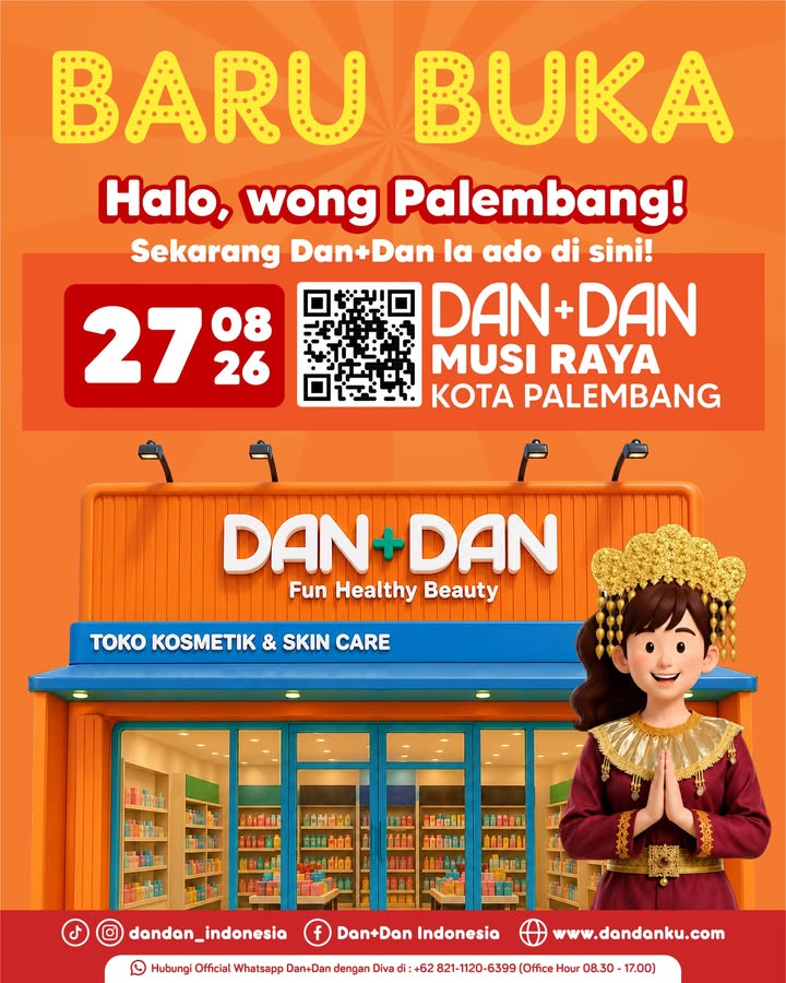 HARI INI GRAND OPENING DAN DAN MUSI RAYA Hello Palembang Toko kosmetik skincare favorit kamu akhirnya ha...