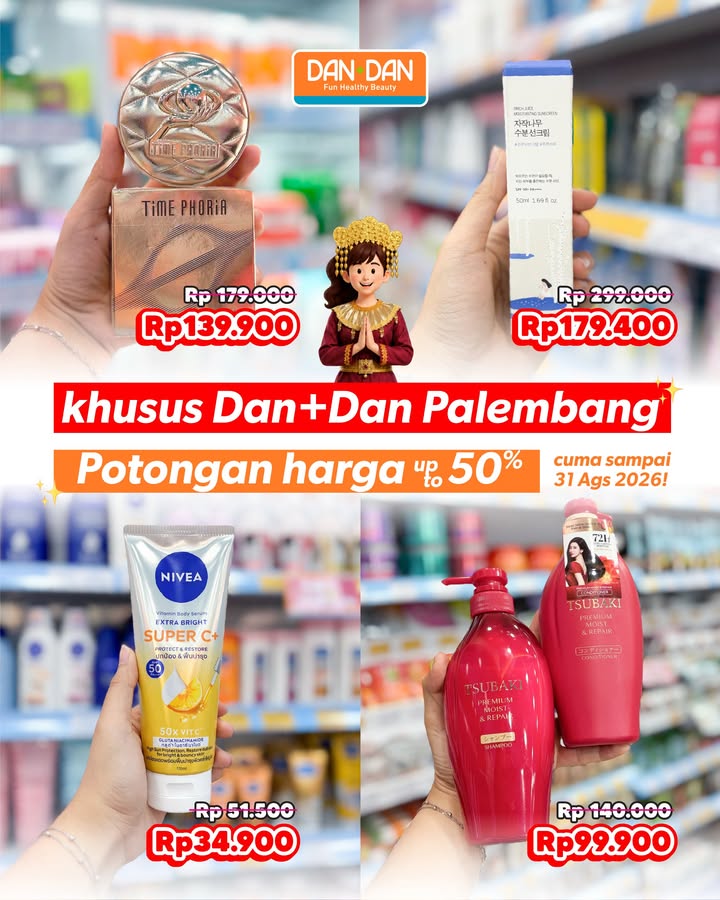 PROMO SPESIAL GRAND OPENING PALEMBANG Pesta diskon spesial Grand Opening Dan Dan di 3 toko Palembang Dan Dan...