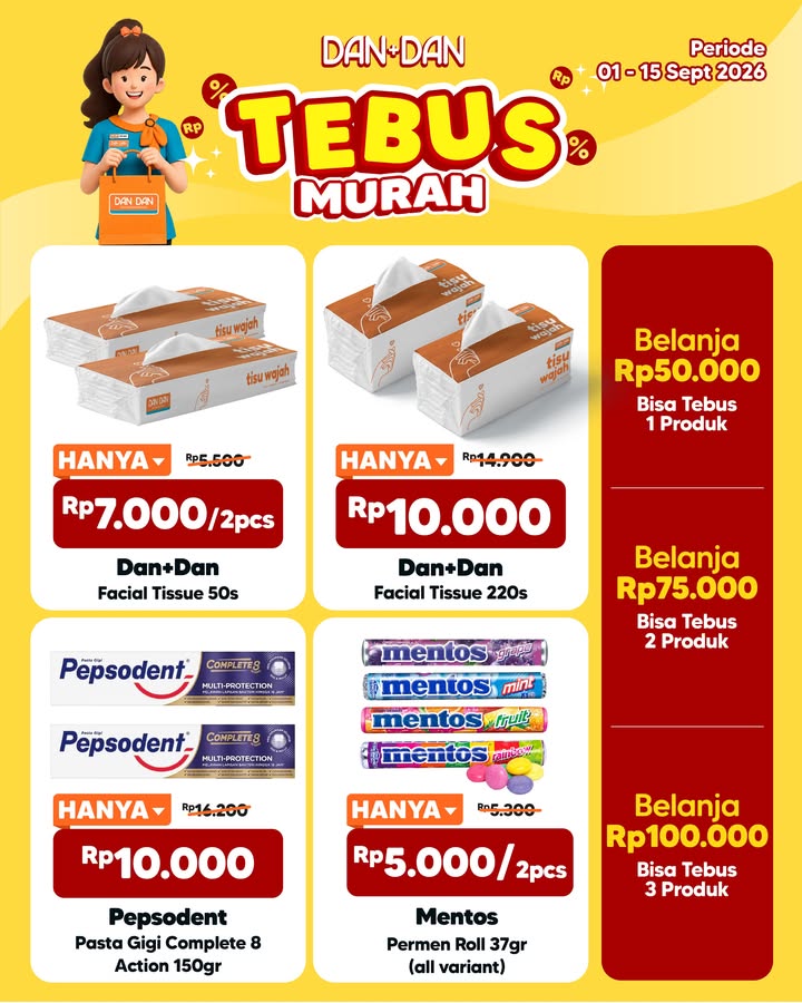 Cuma sampai 15 September Berlaku di semua gerai Dan Dan AyokeDanDan DanDanIndonesia