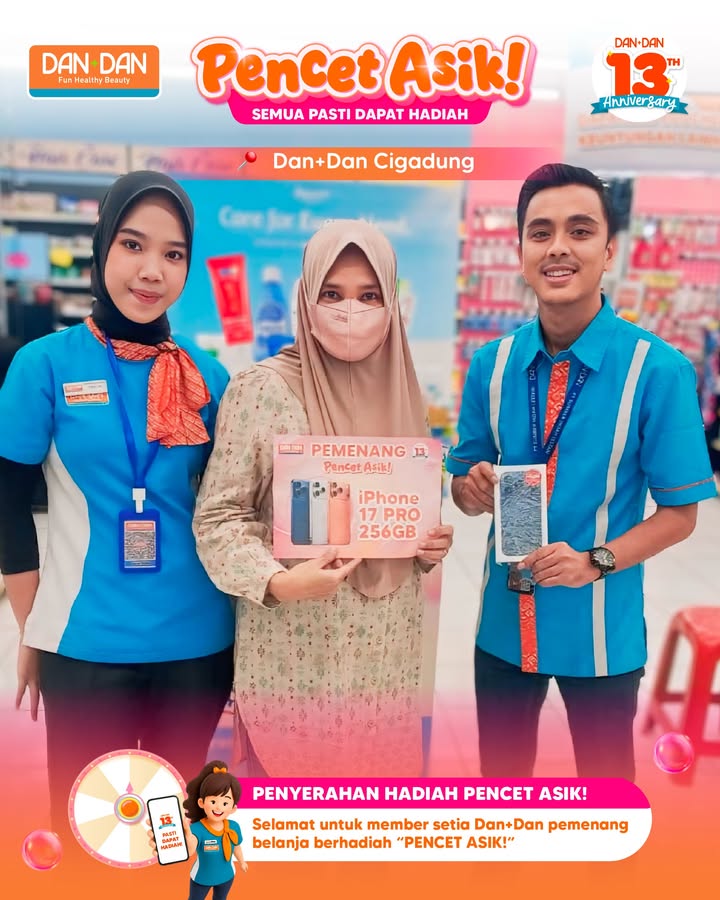 Selamat kepada para pemenang PENCET ASIK Hadiah iPhone 17 Pro 256GB dan logam mulia 1gr telah resmi diserahkan ...
