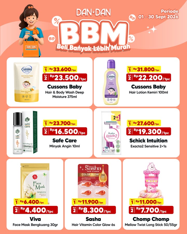 Beli banyak lebih murah Yuk stok kebutuhanmu di Dan Dan Cek juga promo lainnya swipe left , berlaku di semua gera...