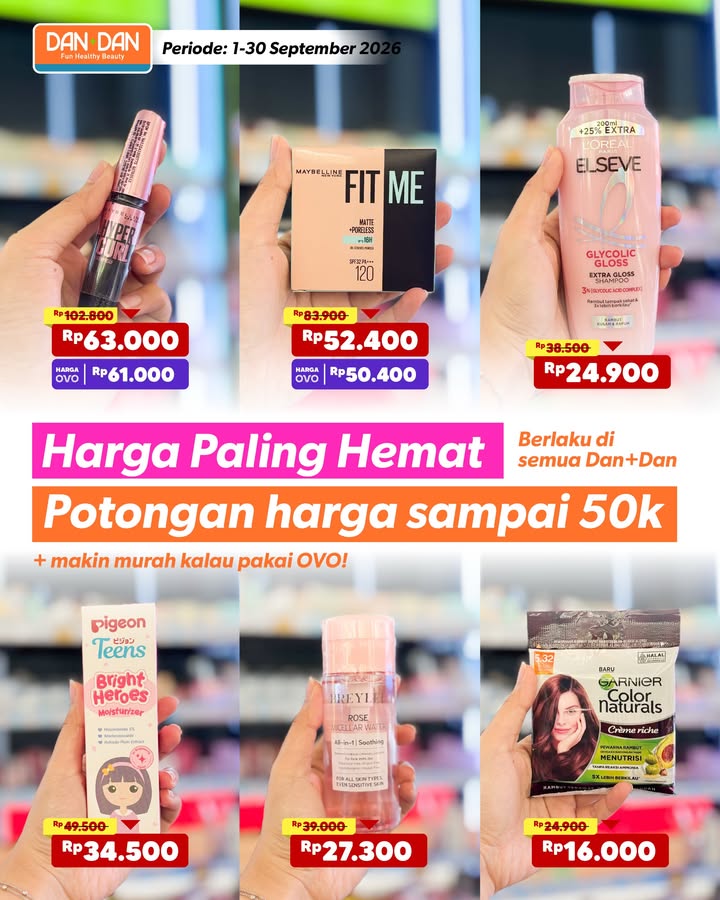 Jaminan harga paling hemat di Dan Dan, swipe left Berlaku di semua toko Dan Dan AyokeDanDan DanDanIndonesia