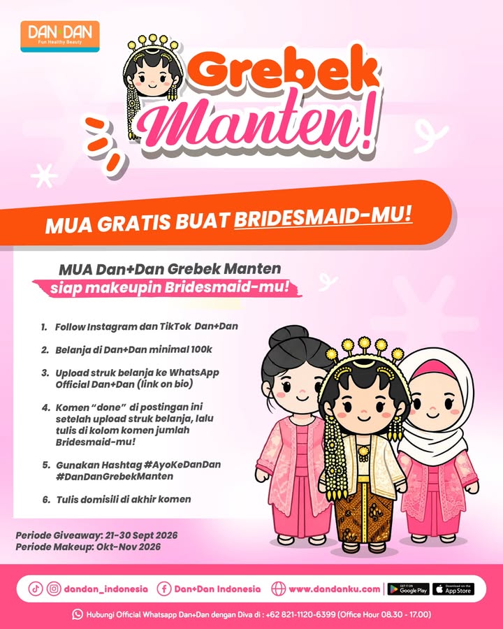 GREBEK MANTEN BARENG DAN DAN Punya bridesmaid tapi masih mikirin biaya makeup Tenang, Dan Dan siap bantu bikin squ...