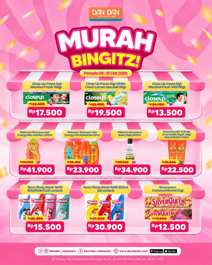 Murah Bingitz minggu ini Skincare, perawatan badan, sampai camilan, harganya bikin dompet senyum Berlaku di semua toko...