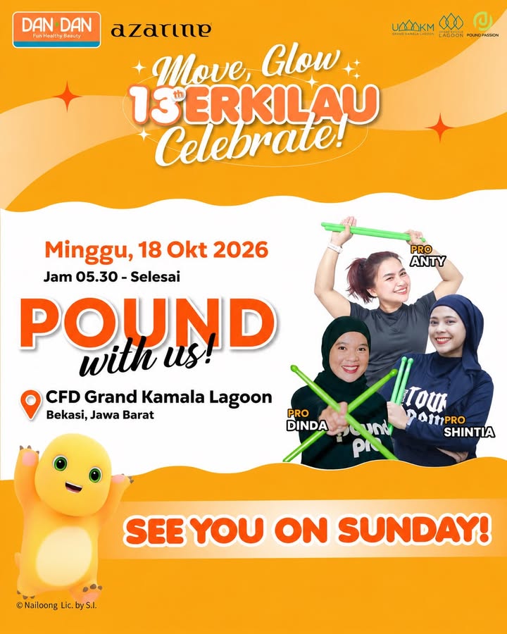 Warga Bekasi, udah siap bakar kalori bareng Dan Dan AZARINE Sampai jumpa hari Minggu di CFD Grand Kamala Lagoon yaaaaa, ...