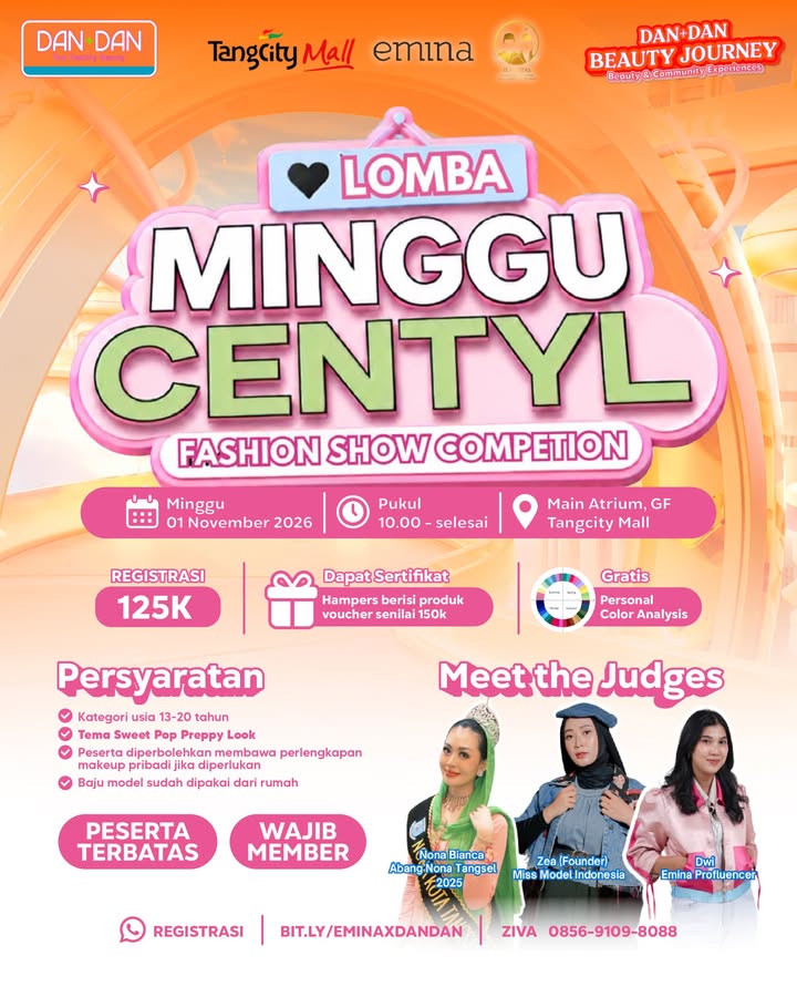 Warga Tangerang merapat Ada emina Fashion Show Competition di Dan Dan Beauty Journey Minggu, 1 November 2026 ...