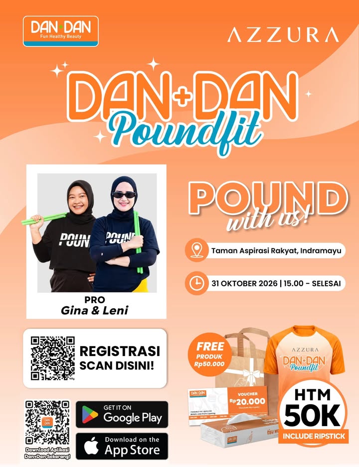 Warga Indramayu merapaatt Yuk ikutan Pound bareng Dan Dan x Official Page AZZURA Cosmetics Minggu, 31 Oktober 20...