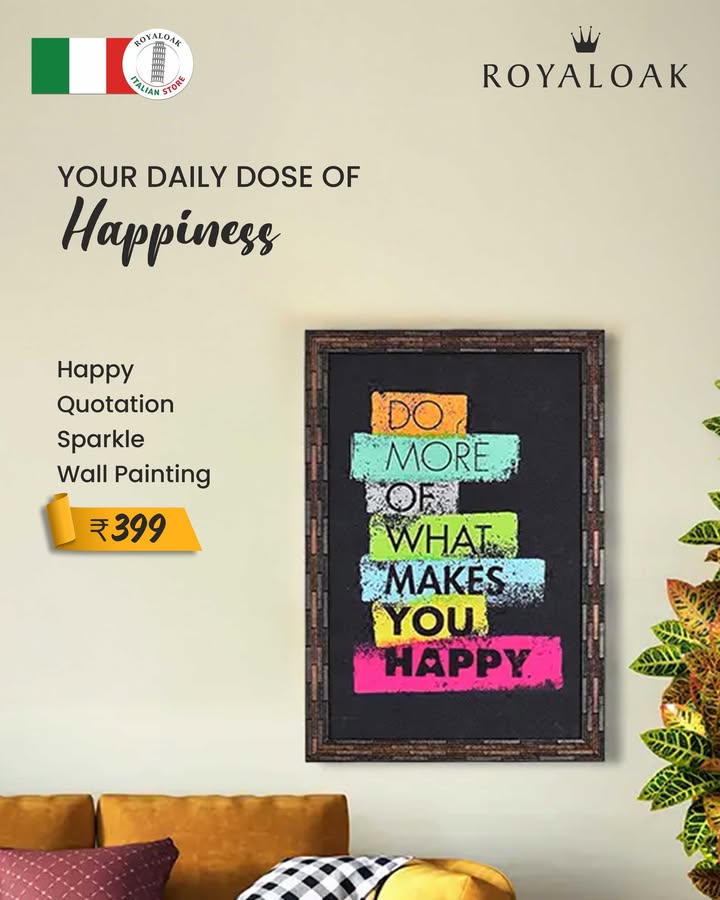 Fuel your grind, spark joy vibe in color Royaloaks wall art your mood, your mantra, your masterpiece