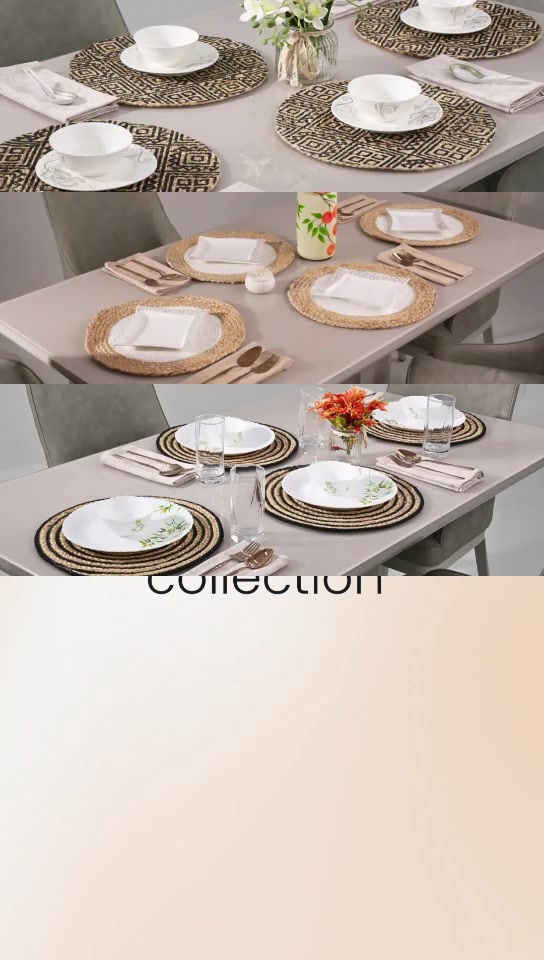  Serve in style Royaloak Boho Jute Placemats Spiral Black, White, Charcoal Black Comment down ...