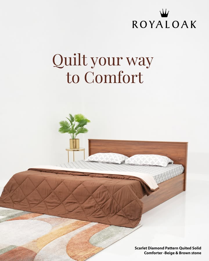 Wrap yourself in comfort that feels like a hug Soft, stylish made for every season sleep better with Royaloak Comforters Comment down for Product Details Royaloak Furniture, Quilted comforter, Microfiber comforter, ComfortGoals, Bedr... Wrap yourself in comfort that feels like a hug Soft, stylish made for every season sleep better with Royaloak Com...