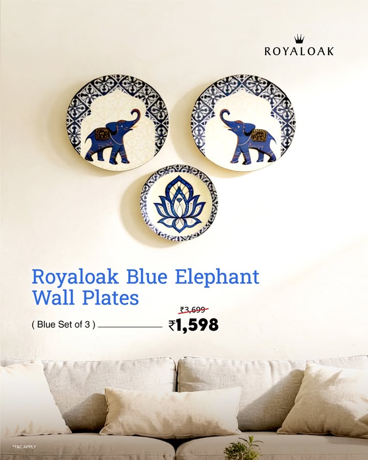 Art that tells a story Royal inspired blue tones, elegant elephant motifs, and premium metal craftsmanship come toge...