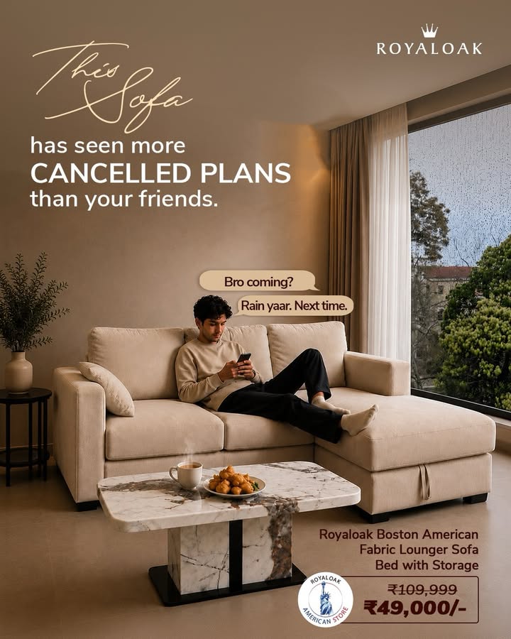 The forecast said rain. The sofa said stay