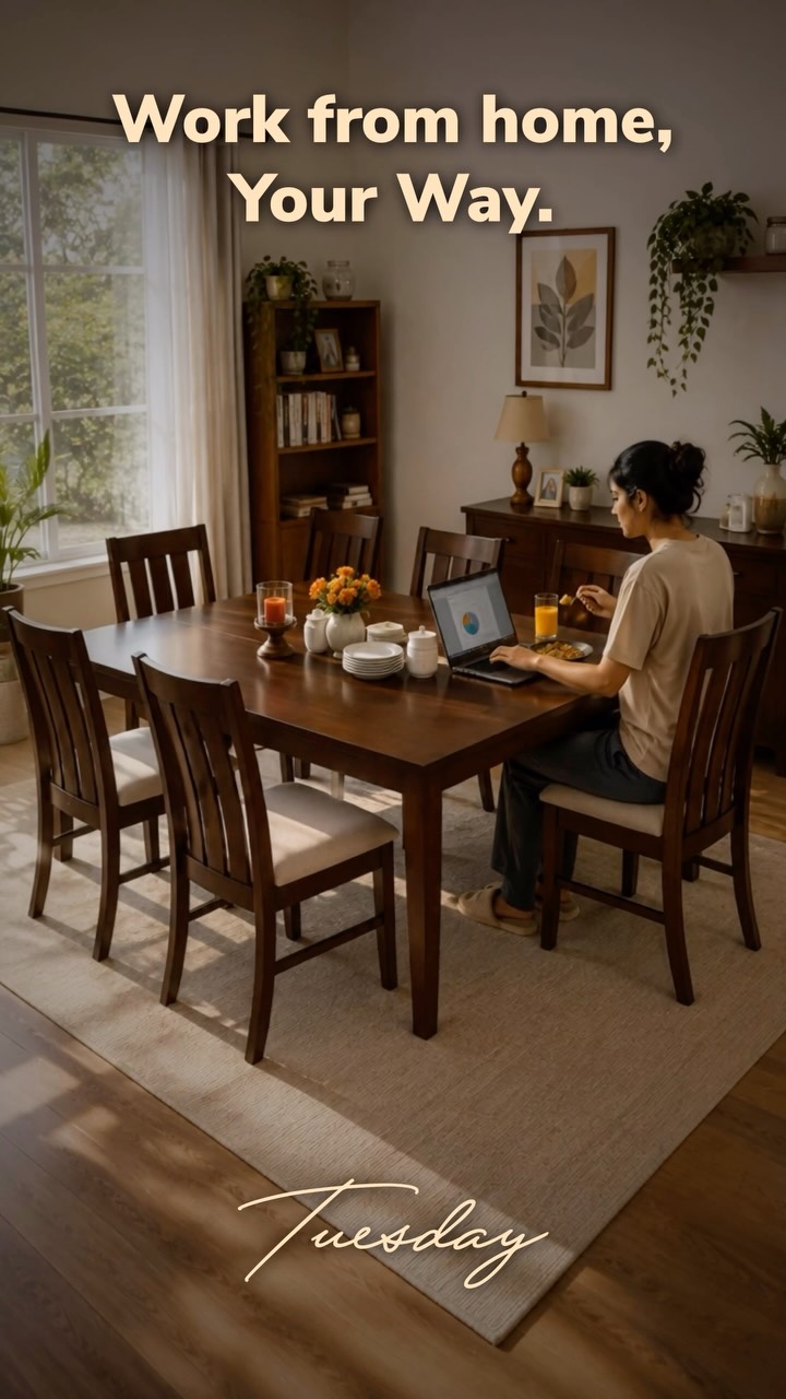 Work from home in maximum comfort. RoyaloakIndia DiningTable HomeFurniture DiningRoomDecor HomeInteriors