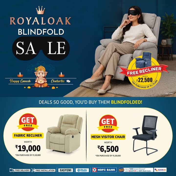 Celebrate Ganesh Chaturthi with the Royaloak Blindfold Sale Deals this good You might as well shop BLINDFOLDED ...