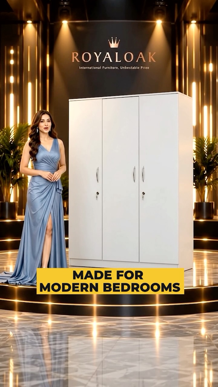 Meet our newest launch Royaloak Snow 3 Door Wardrobe Clean, effortless design meets spacious storage for everything...