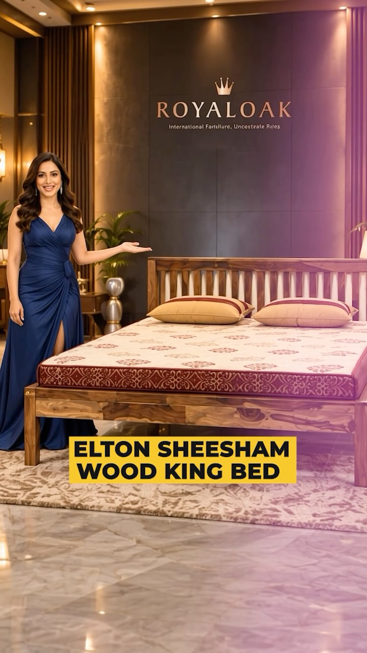 Meet our newest launch Royaloak Elton Sheesham Wood King Bed Timeless solid wood craft meets deep, tension relieving rest