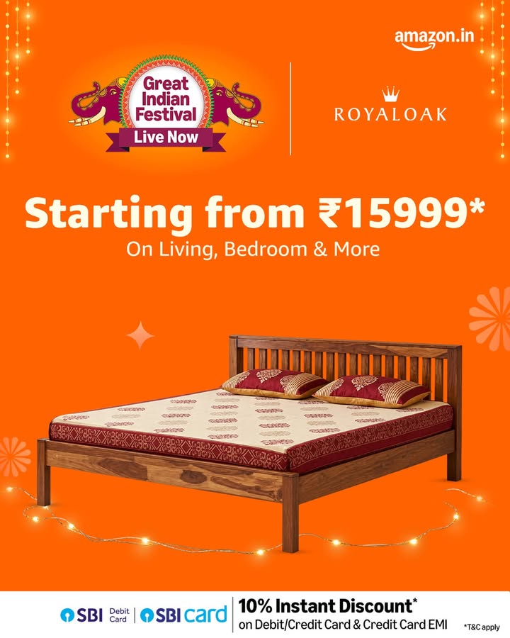 The Amazon Great Indian Festival is Live now Bringing you unbeatable prices on high quality furniture for your liv...