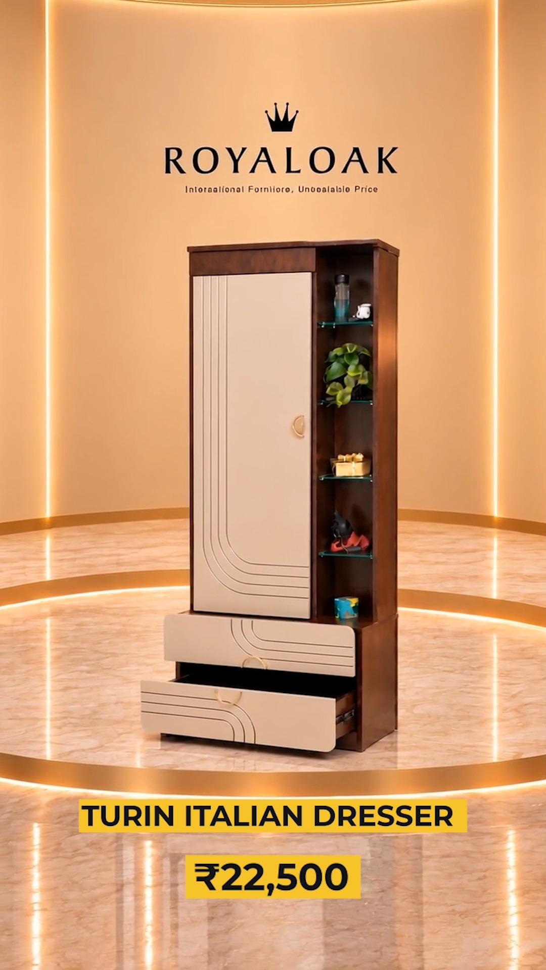 Meet the Royaloak Turin Italian Engineered Wood Dresser Add a touch of Italian elegance to your bedroom with a stylish...