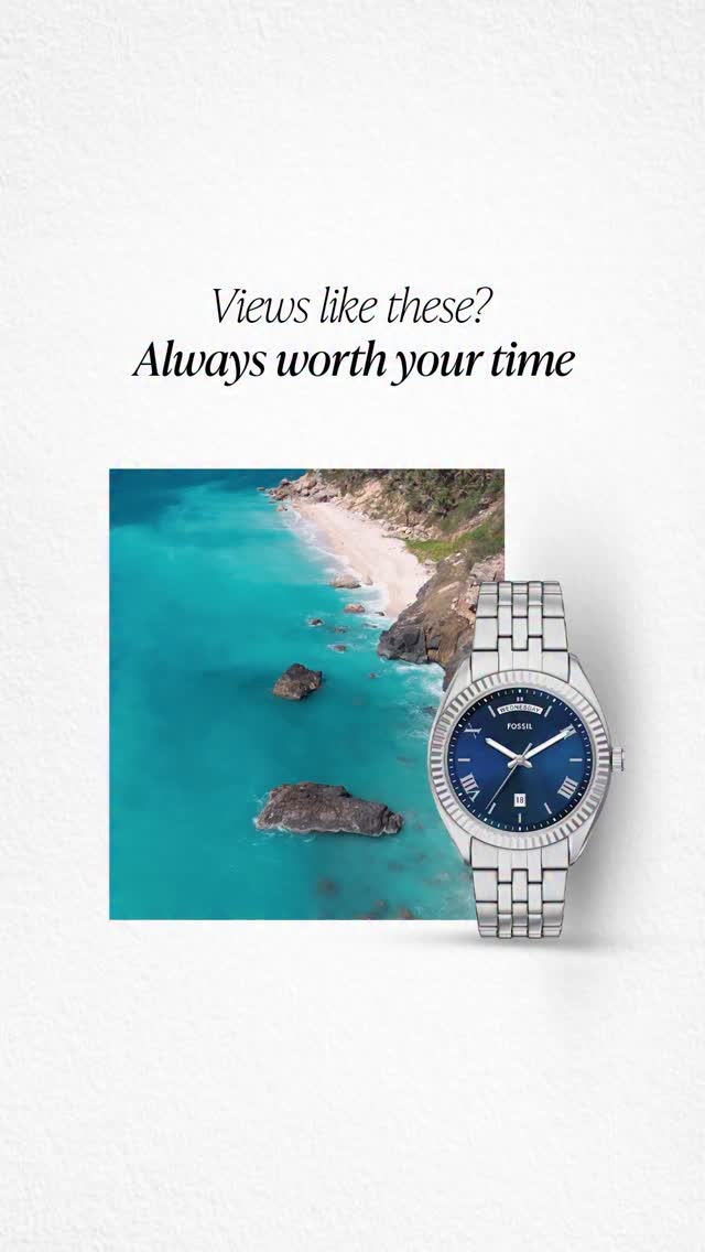 Every second hits different with a view like that. Explore watches from Guess, Just Cavalli, Swarovski more