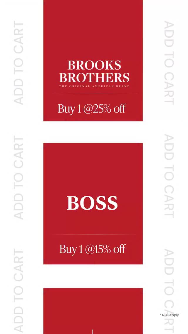 Time to make that wishlist come true Move your cart to your wardrobe with early access to Brooks Brothers, Armani Exchange,...