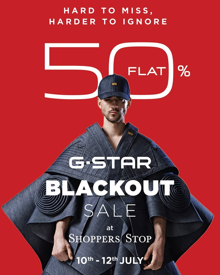 Grab it before its gone The G Star Blackout Sale is officially live at Flat 50 Off From iconic raw denim to elevated stre...