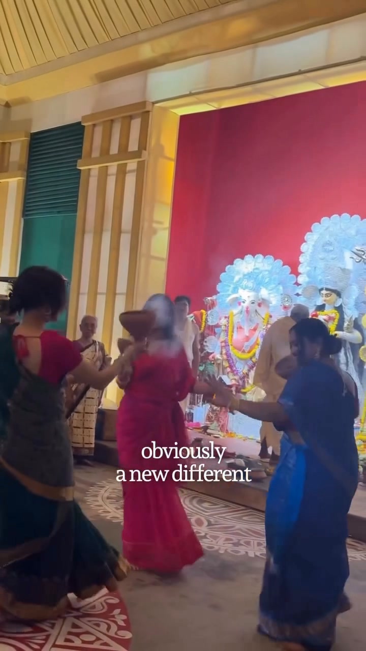 First Pujo as a newlywed Shoshthi to Dashami I m all set with shoppers stop because apparently one outfit per occa...