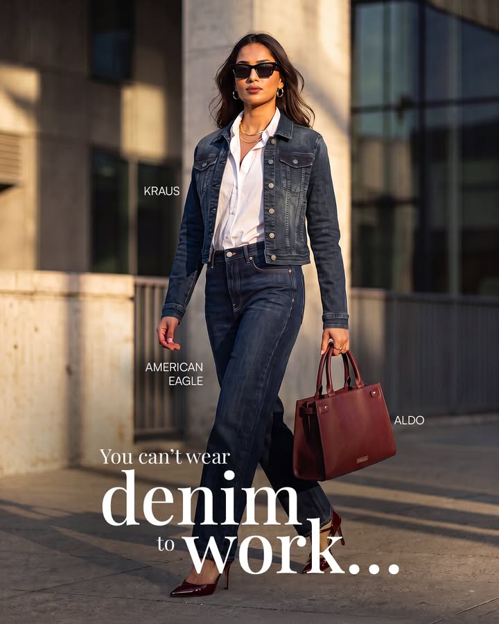 Clocked in dressed in denim Discover work ready denim looks that bring a little more style to your daily grind