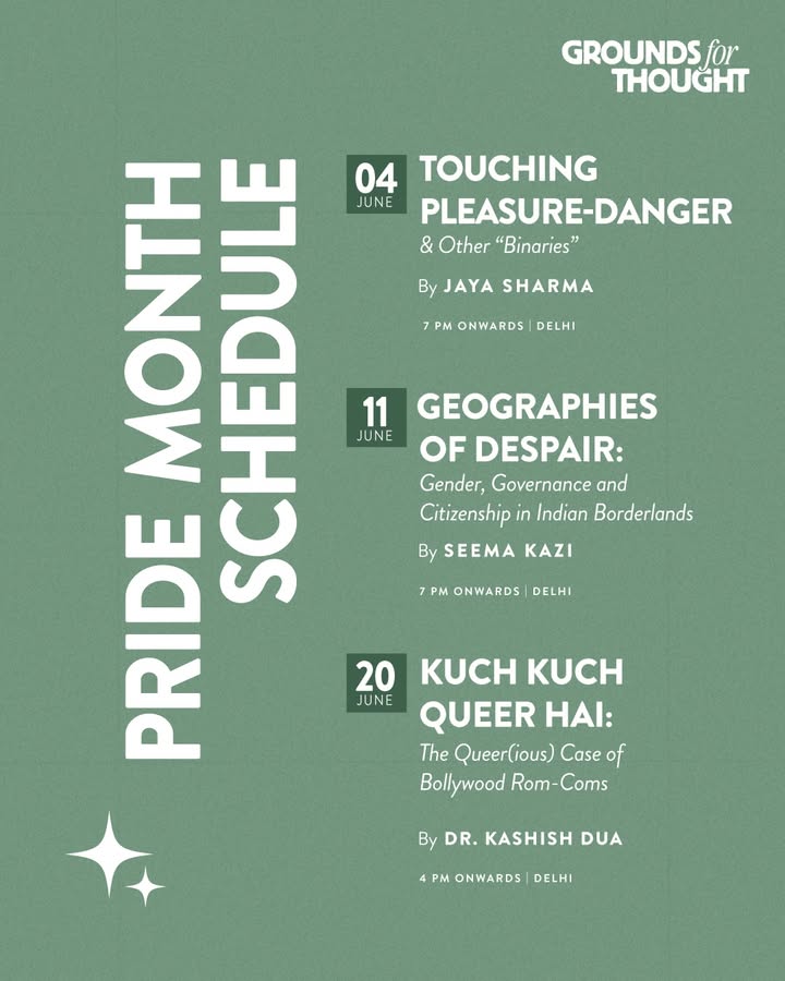 This June, Grounds for Thought is hosting conversations around queerness, desire, belonging, history, memory, and the storie...