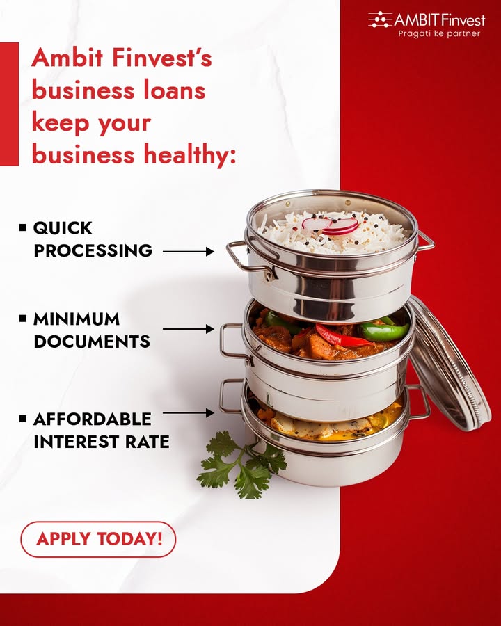 Just like a good meal keeps you energized, the right business loan from Ambit Finvest keeps your shop running smoothly