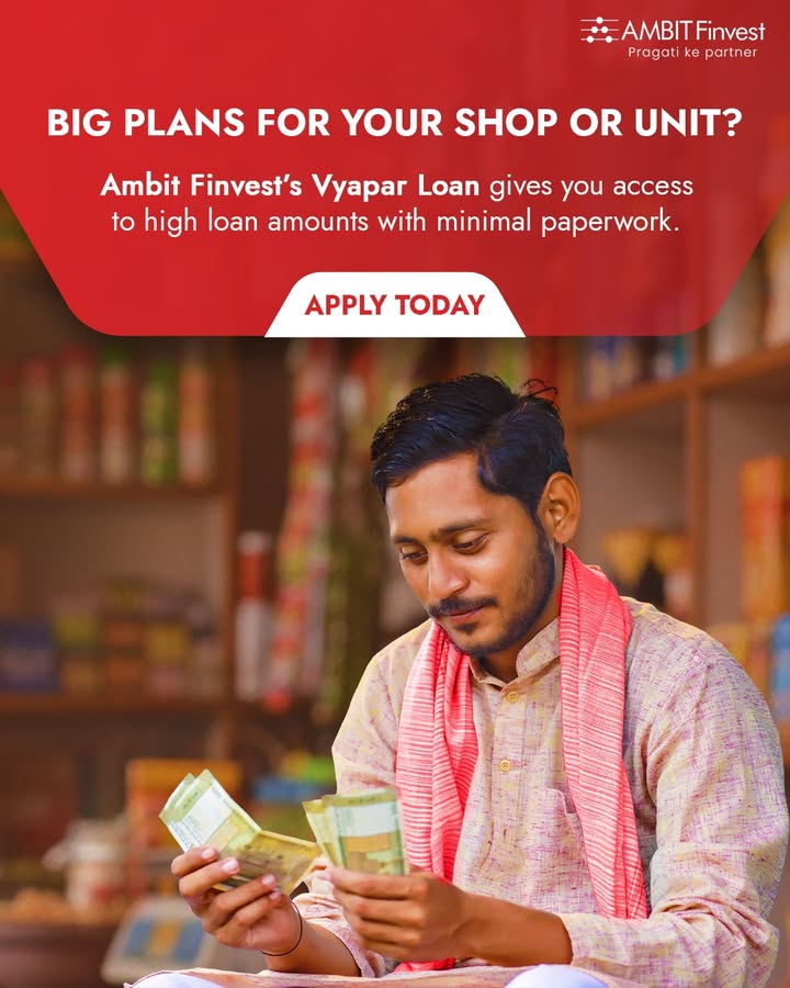 Make space for bigger opportunities with support from Ambit Finvest s Vyapar Loan Designed for everyday entrepreneurs