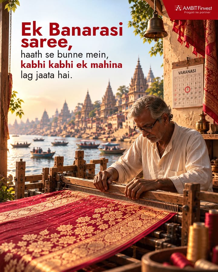 Banarasi silk saree ko GI tag mila hai, yaani iski bunai sirf Varanasi mein hi ho sakti hai