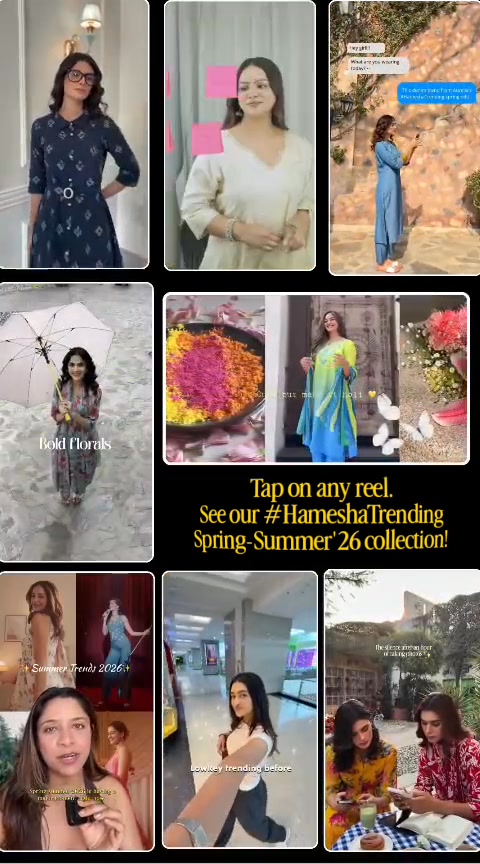 Our favourite trends of the season, all hanging out in one frame Tap a reel and explore the HameshaTrending side of Sprin...