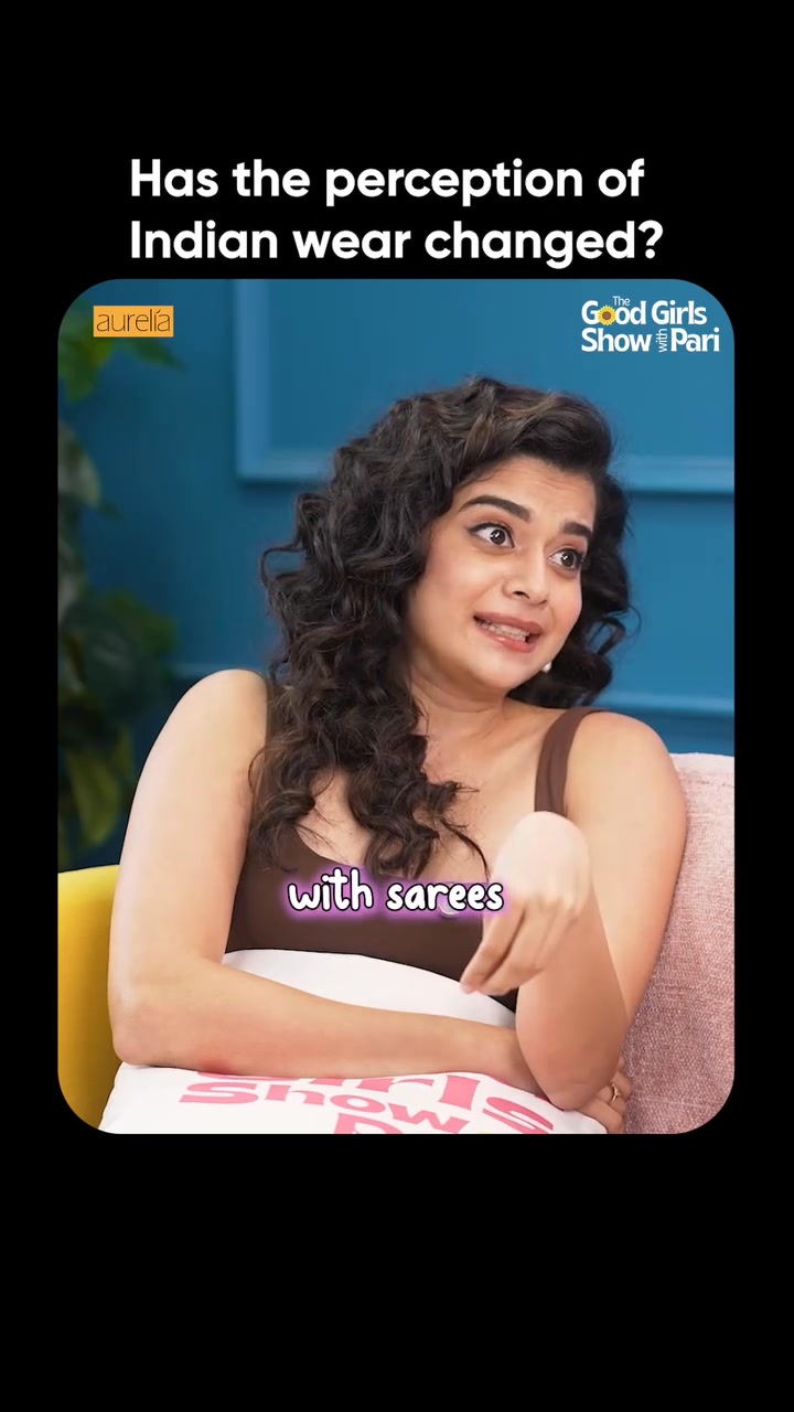T shirt with a saree Peak main character energy