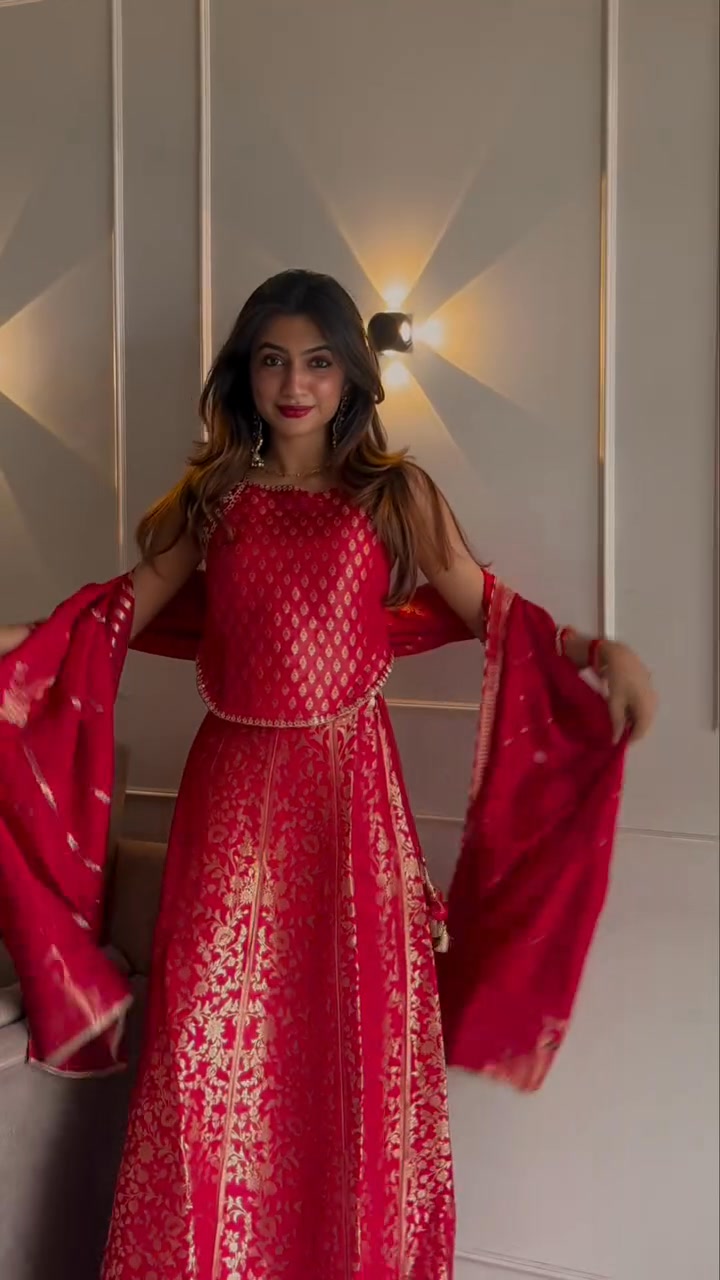 Two Aurelia womenswear jacquard sets, two moods, endless compliments From sangeet nights to reception glam, these look...