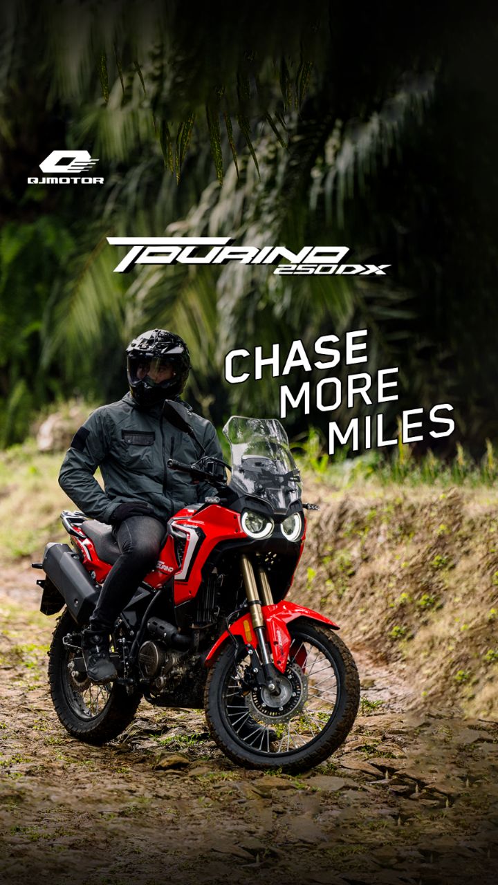 TOURINO 250 DX itu tipe motor yang bikin lo pengen jalan terus