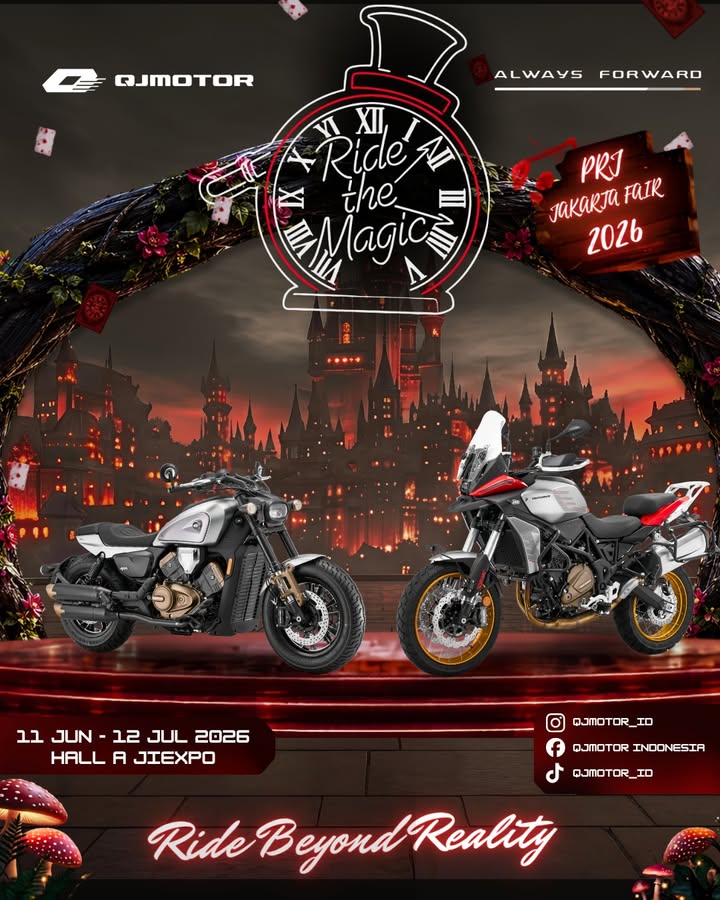 The magic starts today QJMOTOR is officially at PRJ Jakarta Fair 2026 and we re bringing the ride of a lifetime