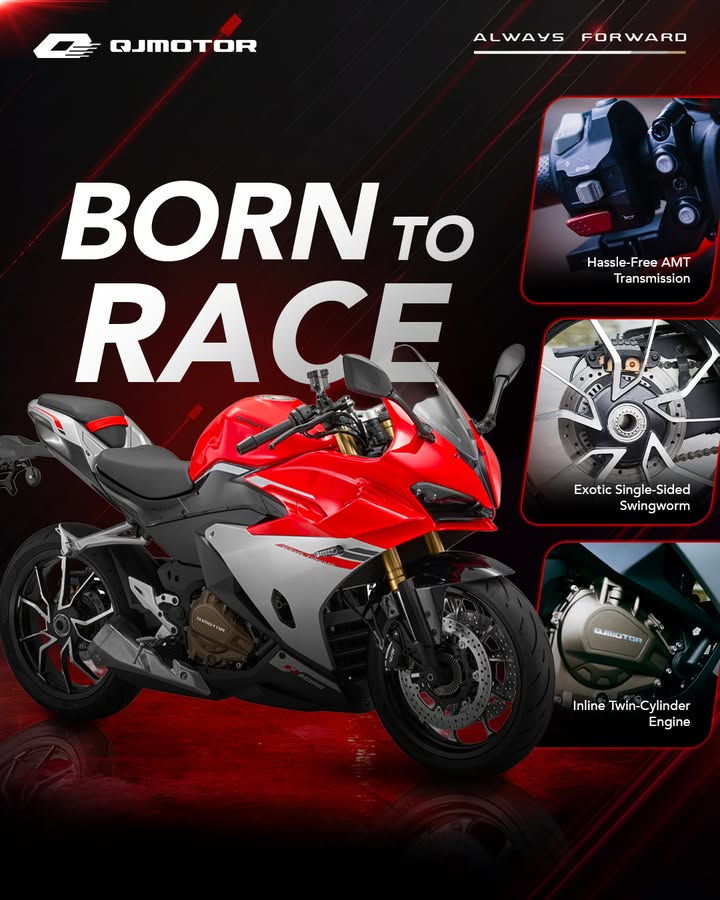 BORN TO RACE. QJMOTOR SRK 250 RA dirancang untuk menghadirkan performa yang siap menjawab setiap tantangan