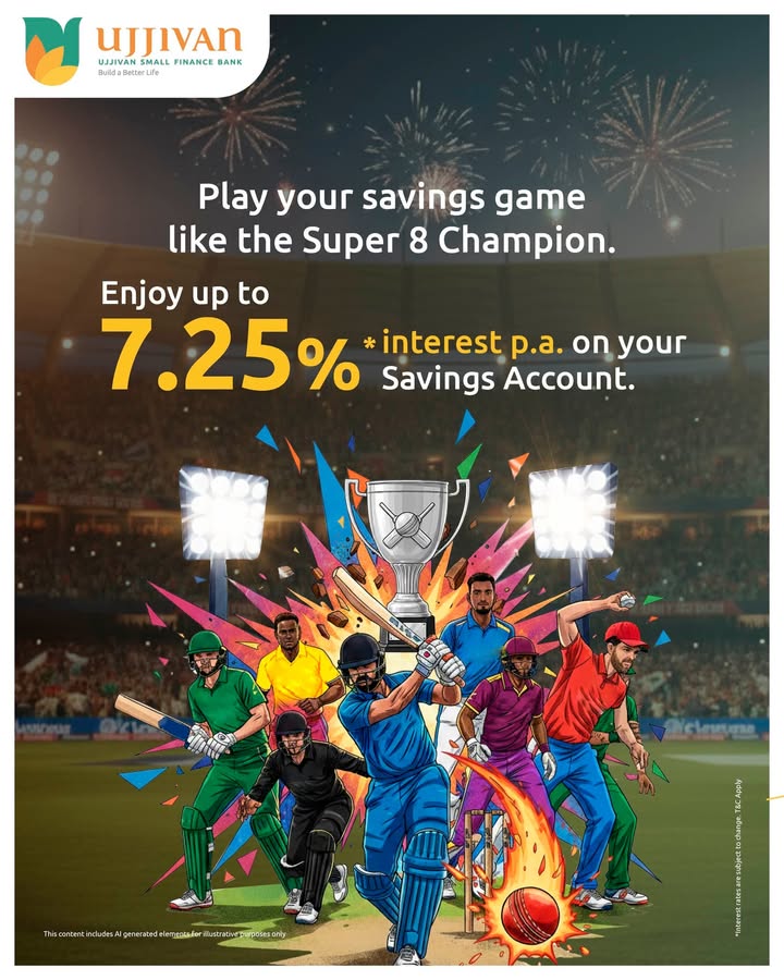  SavingsAccount UjjivanSFB Savings Grow SafeReturns Cricket T20 International UjjivanSFB