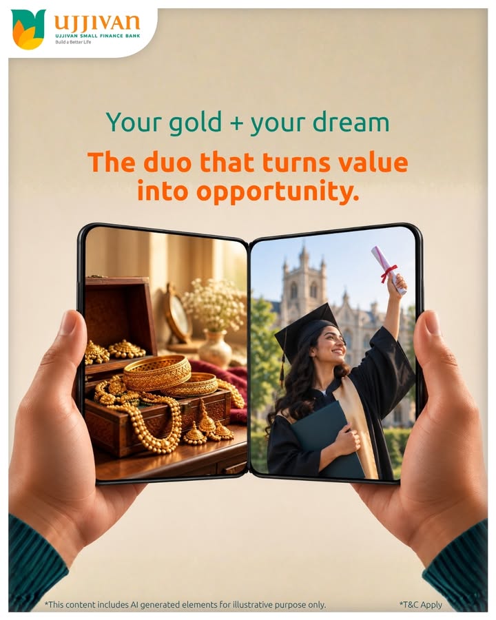 Your gold your next big plan. A duo that can turn possibilities into progress, with Ujjivan Gold Loan