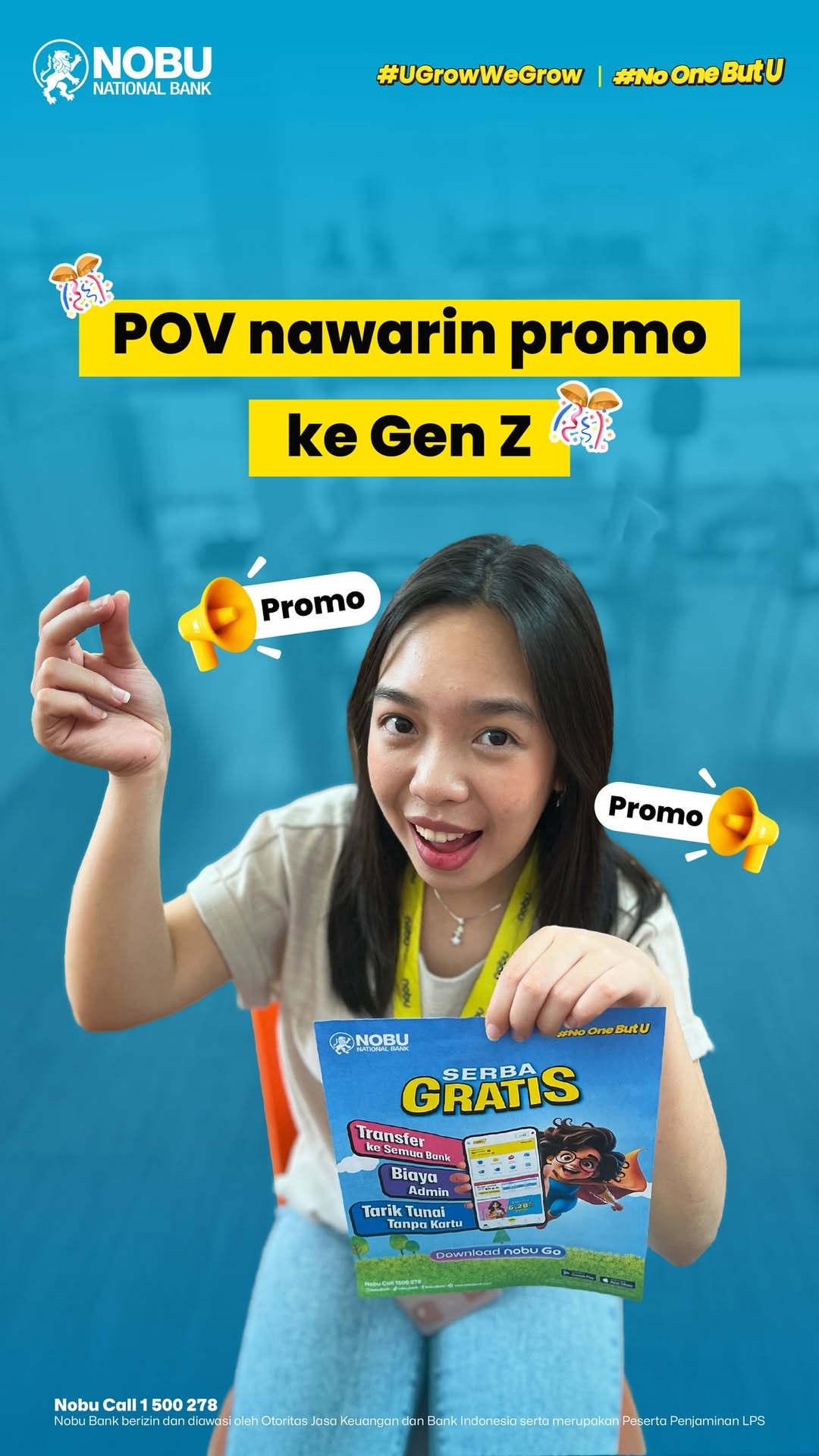 Emang susah pas ketemu Gen Z yang gampang salfok Tapi, tenang Banyak cara buat jelasin keuntungan pakai Nobu GoMax Sa...