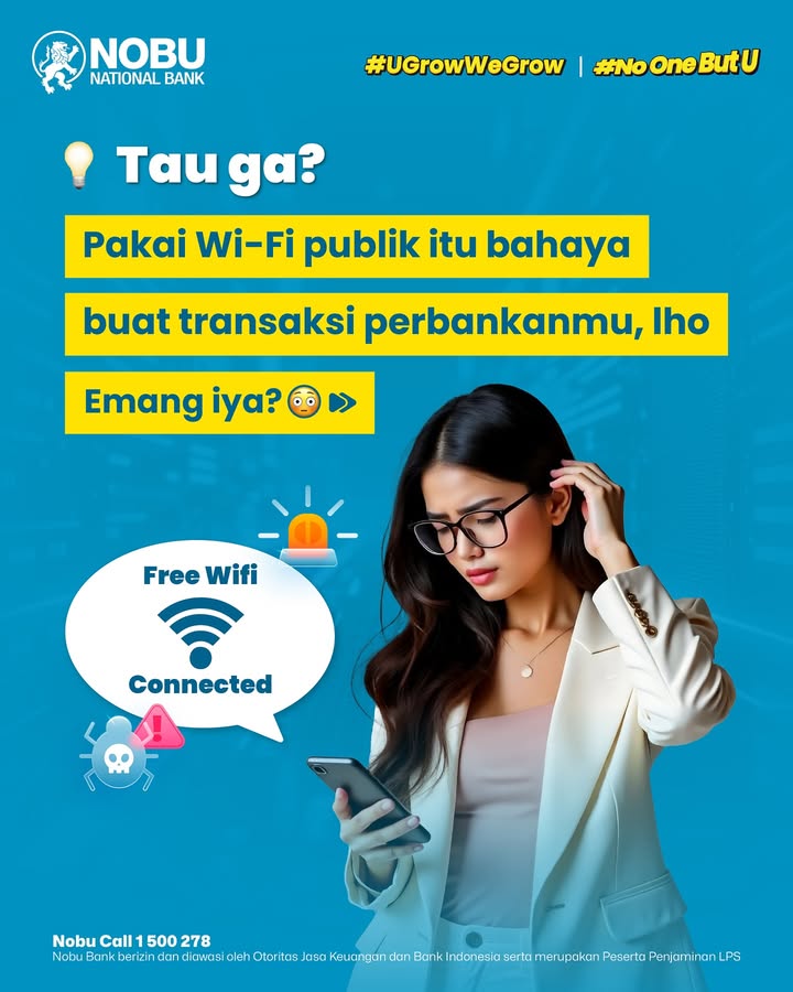 Pakai Wi Fi publik bahaya buat transaksi perbankan Benar Karena rawan buat disusupi hacker yang bisa nyuri data ...