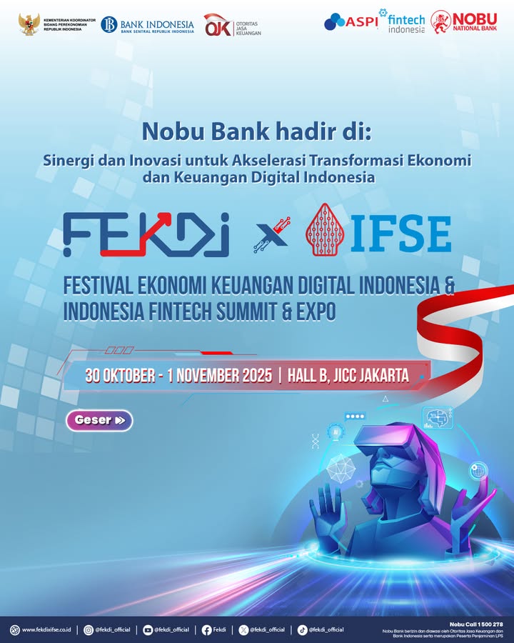  Nobu Bank hadir di FEKDI x IFSE 2025 Mau ngerasain pengalaman transaksi digital yang seru dan inovatif Datang aja...