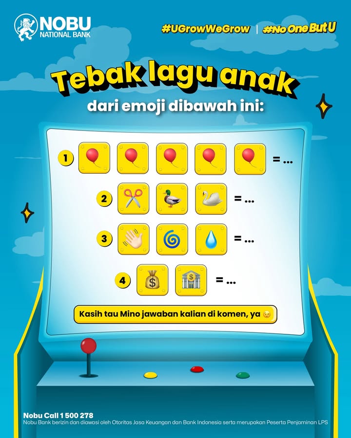 Kira kira apa judul lagu anak di atas, ya Ada yang bisa tebak Kasih tau Mino di komen donggg NobuBank NoOneB...