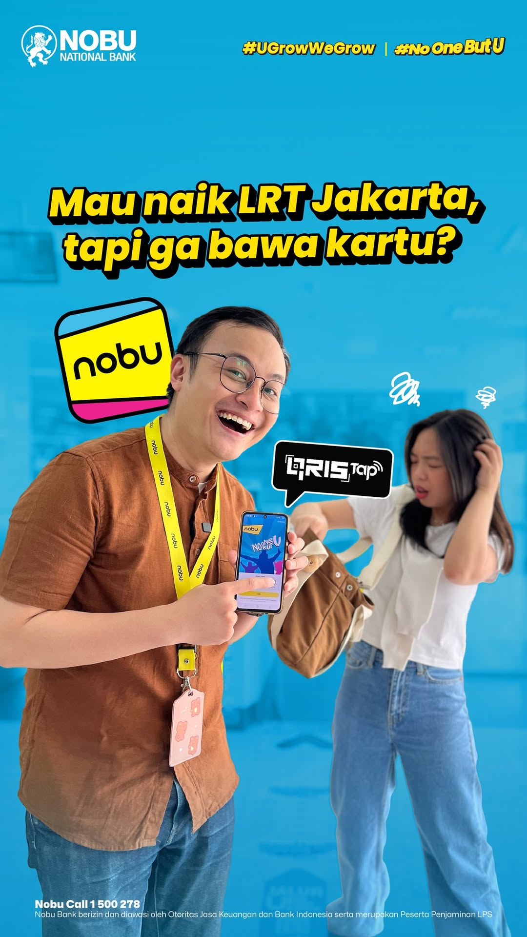 Mau naik LRT Jakarta, tapi lupa bawa kartu Tenang aja Sekarang bayarnya udah bisa pakai QRIS Tap di nobu Go