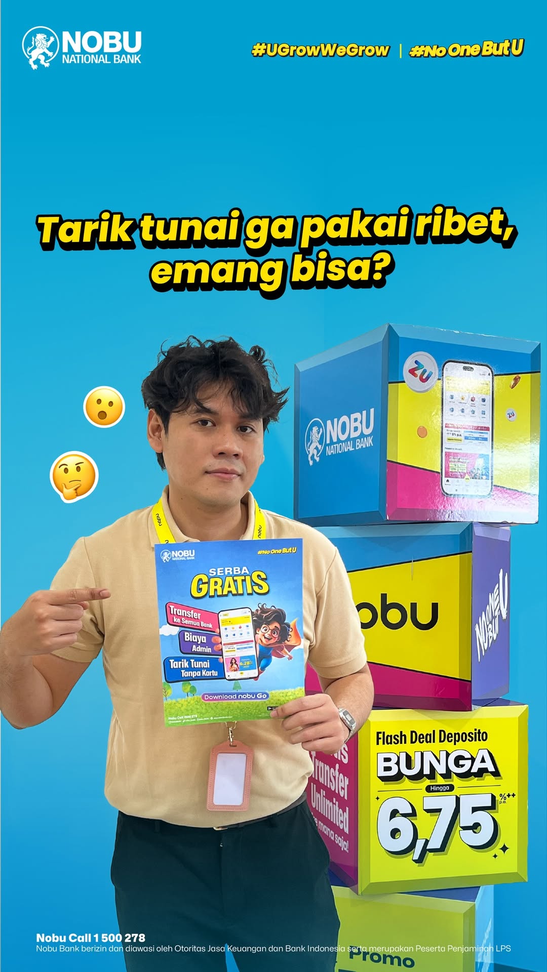Mau tarik tunai, tapi malas nyari ATM Tenang Pakai aja nobu Go, soalnya kalian bisa tarik tunai tanpa kartu di Indom...